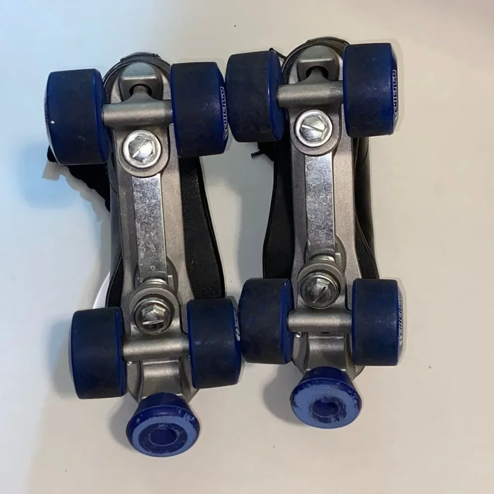 Chicago Black Roller Skates with Blue Wheels